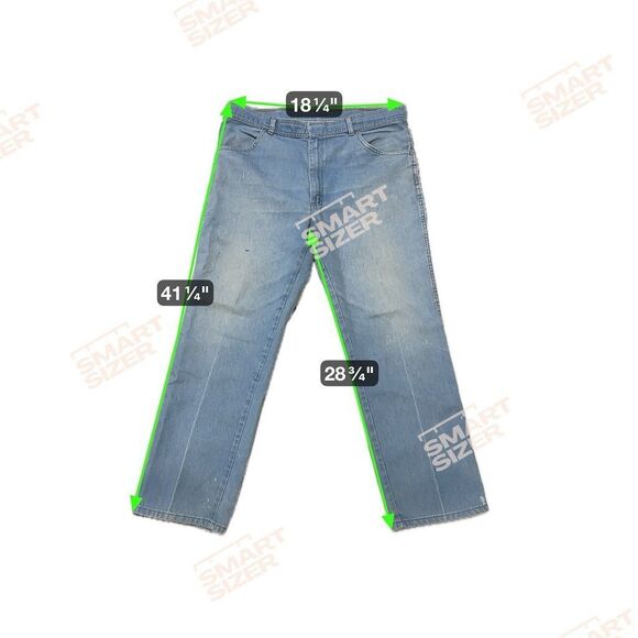 Vintage 70’s Wrangler Men's Jeans Blue Light Wash Size 38x30 5-Pocket‎ Design - Picture 7 of 9